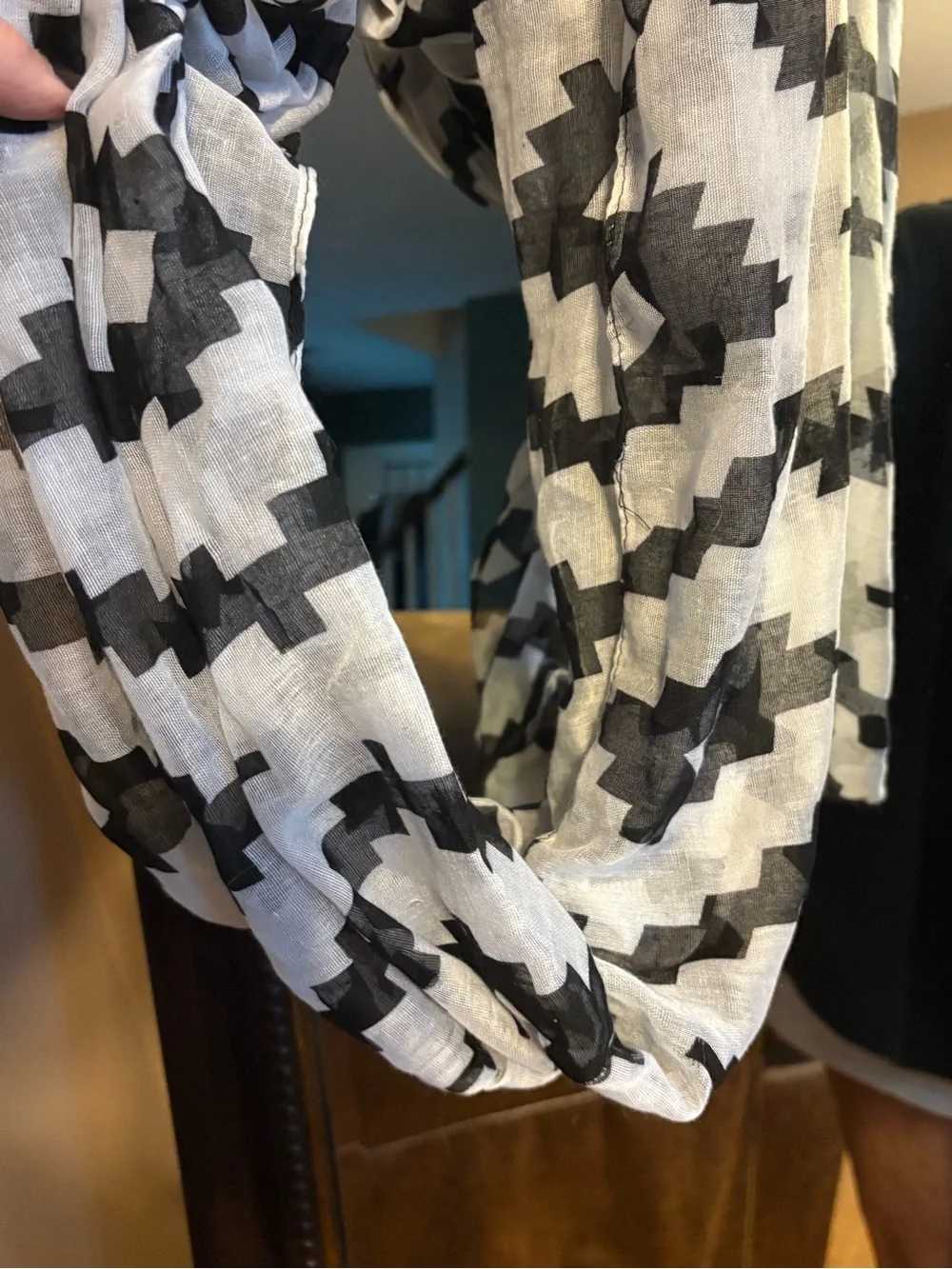 Bundle Neutral Geometric & Leopard Print Scarves - Black, White and Gray